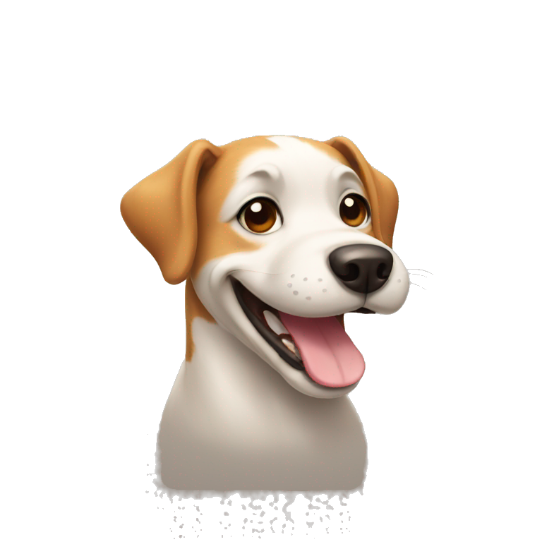 a dog smiling emoji