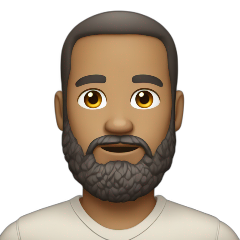Confident bearded man in shirt with light skin tone emoji