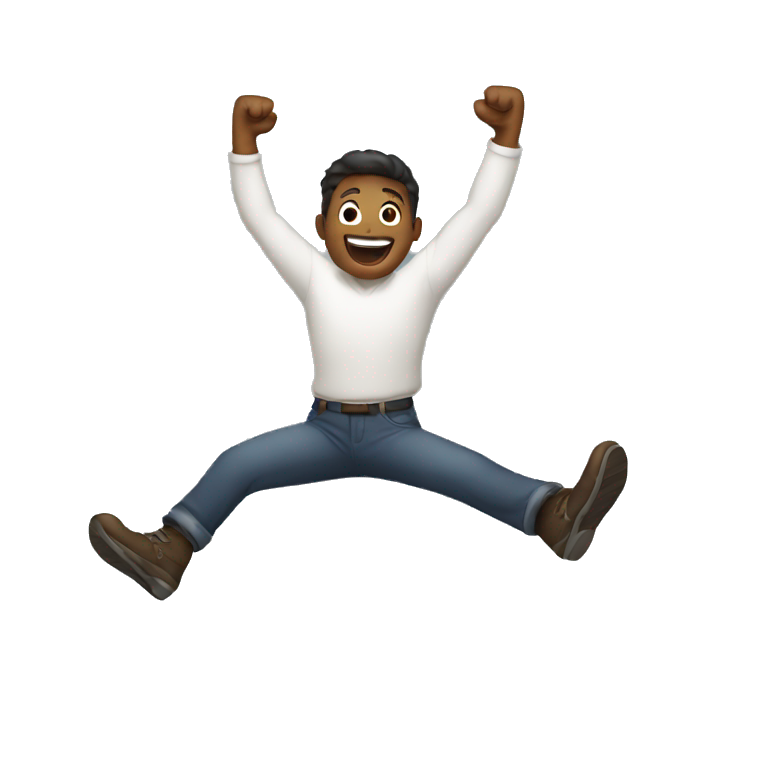 a man jumping celebrating emoji