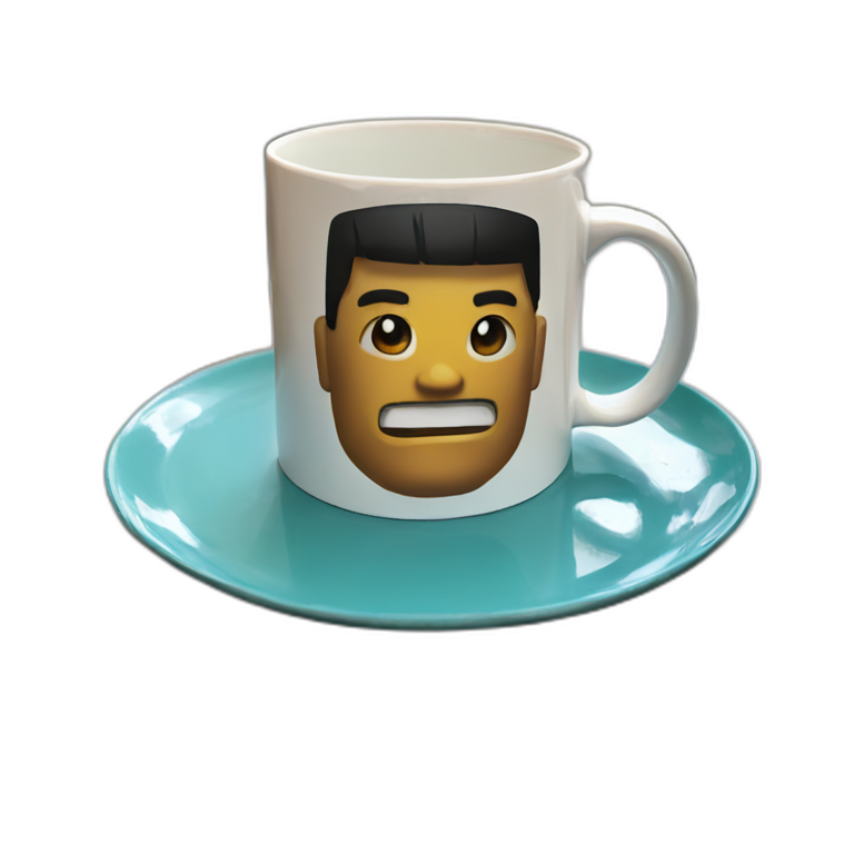 Roblox man face on a mug emoji