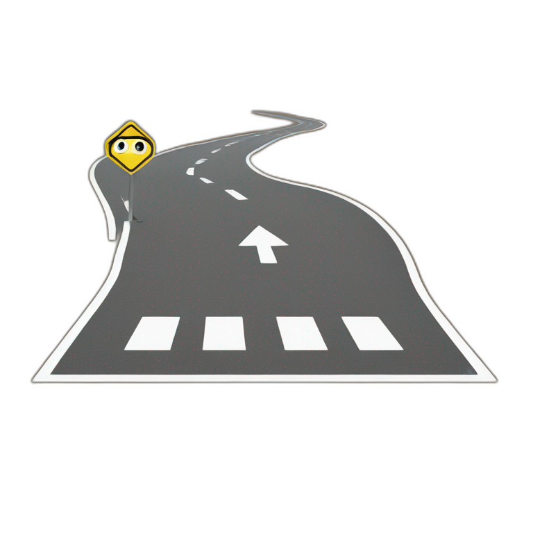 Caution road sign emoji