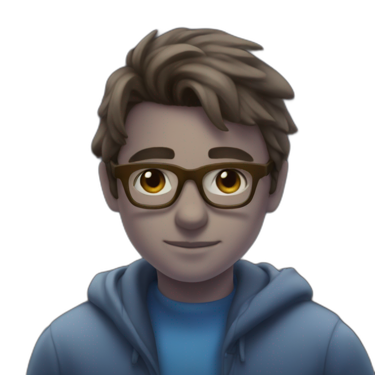 boy in glasses, focused emoji