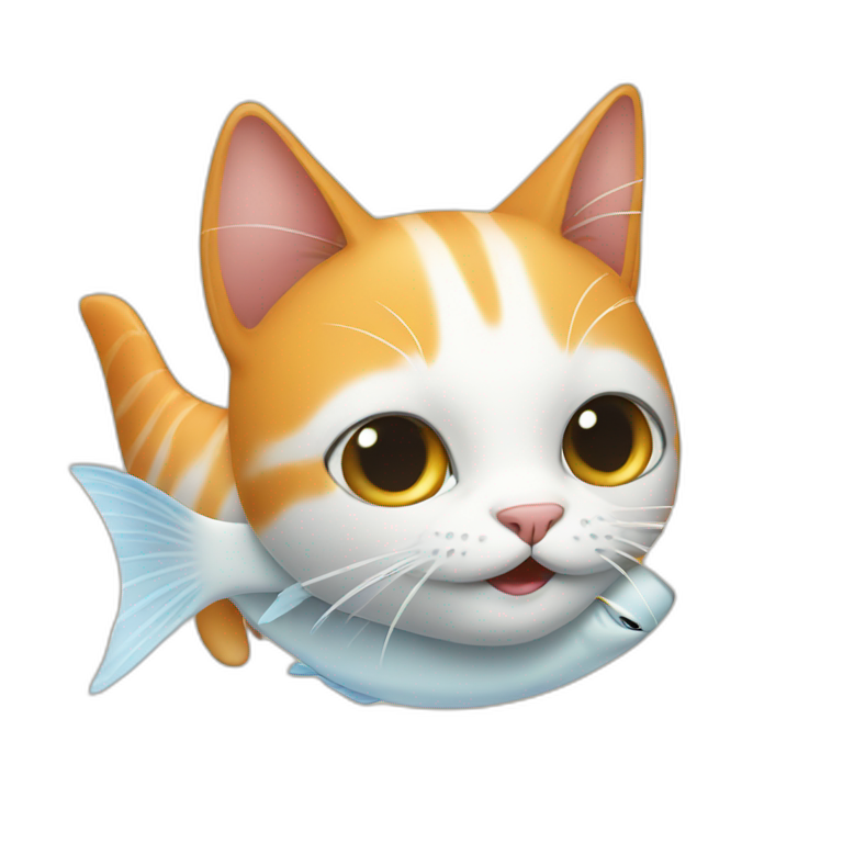 A cat with fish emoji