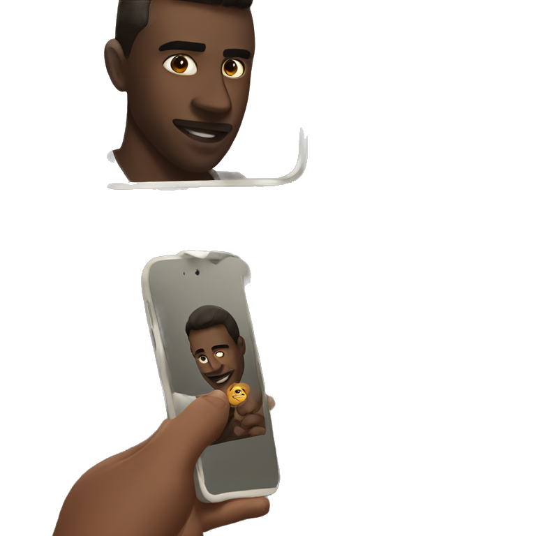 man taking selfie in mirror emoji