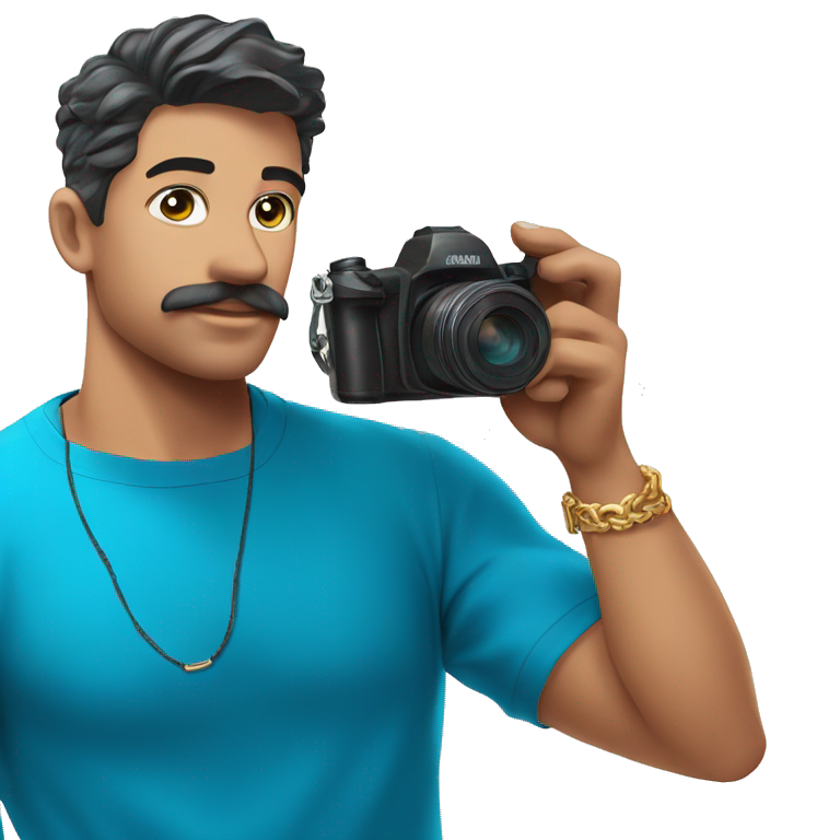 stylish man with camera emoji