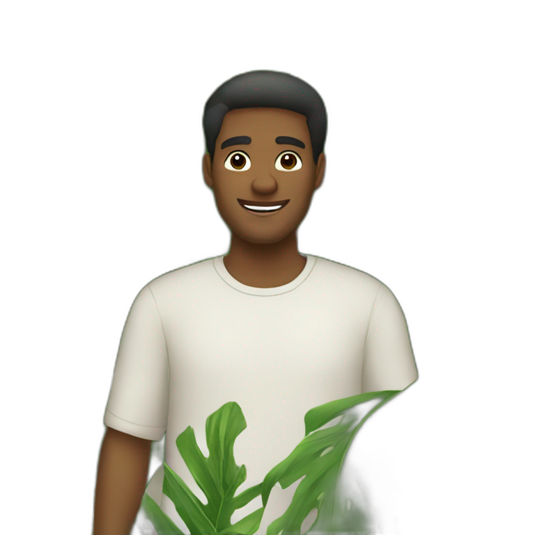 fanning man with palm leaves emoji