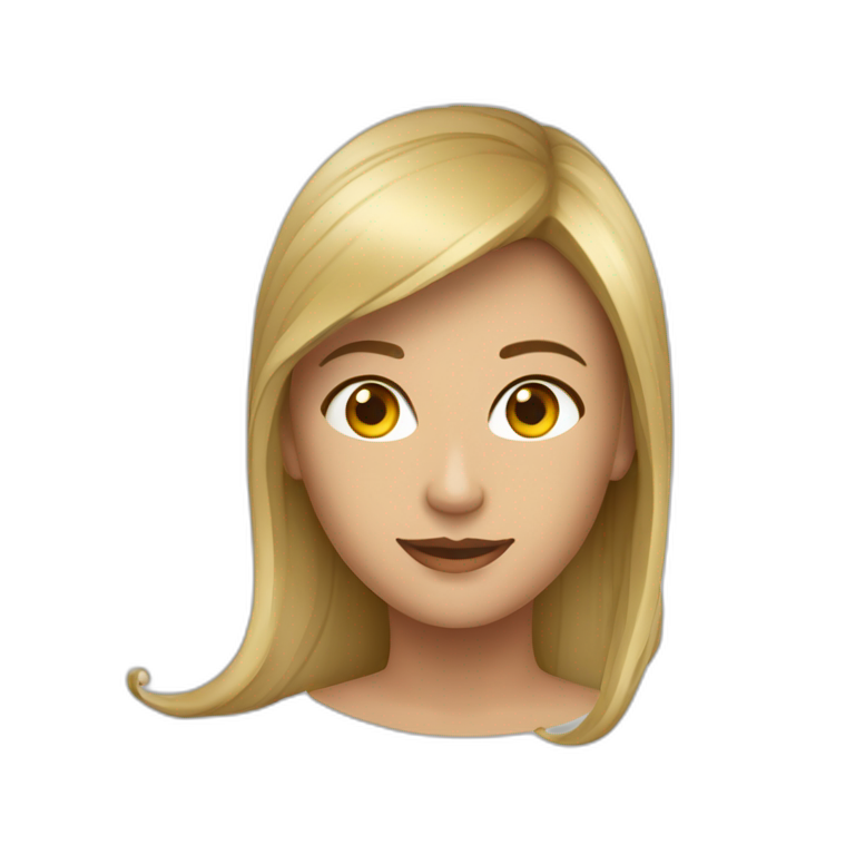 Девушка светлые прямые волосы по плечи, карие глаза, острый нос, черные брови  emoji