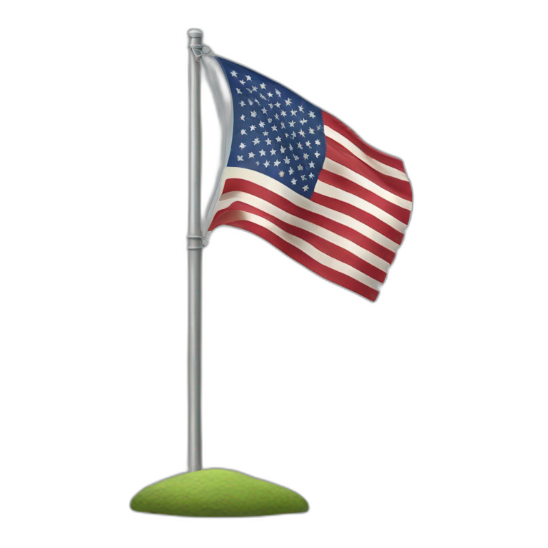 United States flag on pole emoji