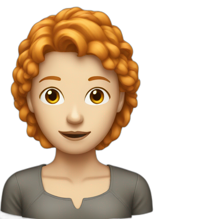 Woman ginger computer emoji
