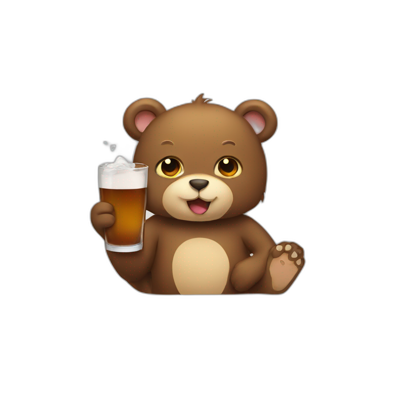 bear drinking cat emoji
