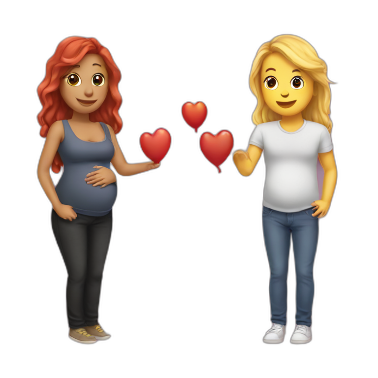 Gay Best friends &pregnant love emoji