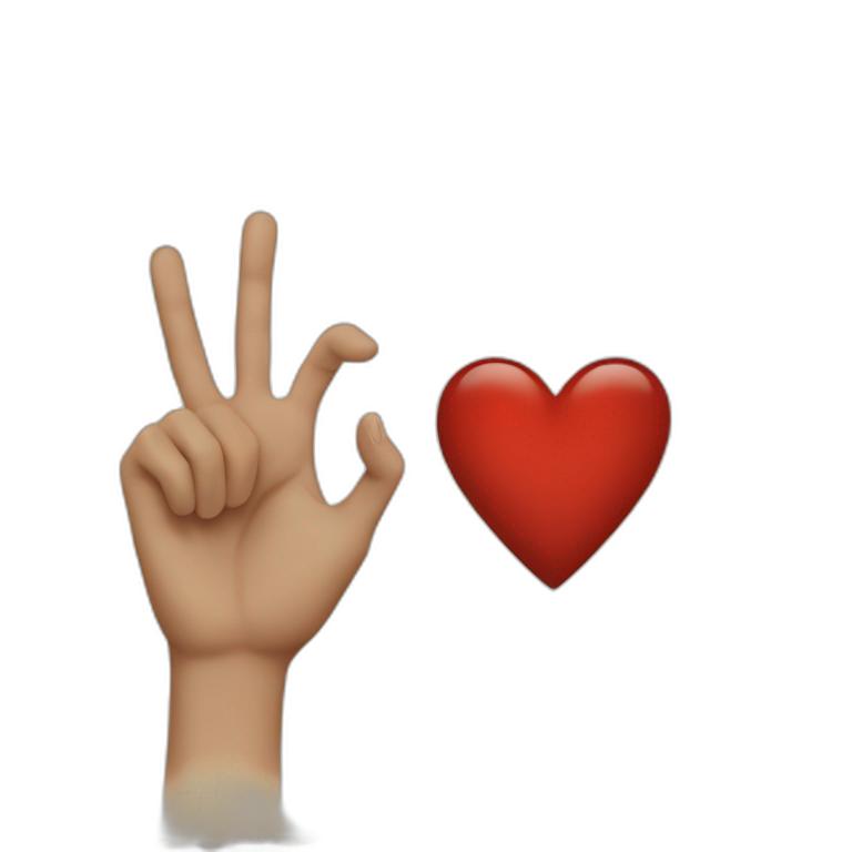 Half Heart with hand emoji