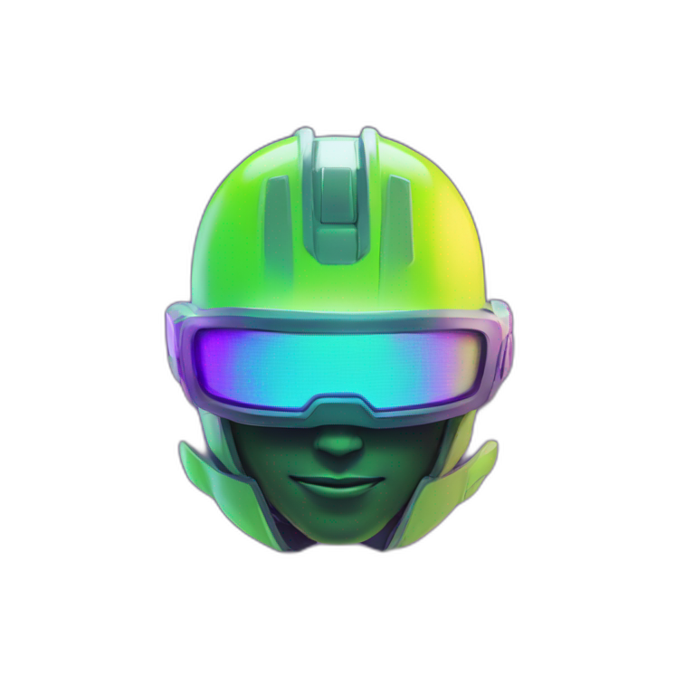 Cyber emoji of a FUTURISTIC HIGHTECH 3D Fire colors Lemon green and purple neon Fire emoji