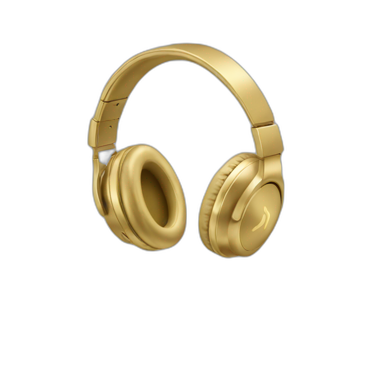 wireless all gold headphones emoji