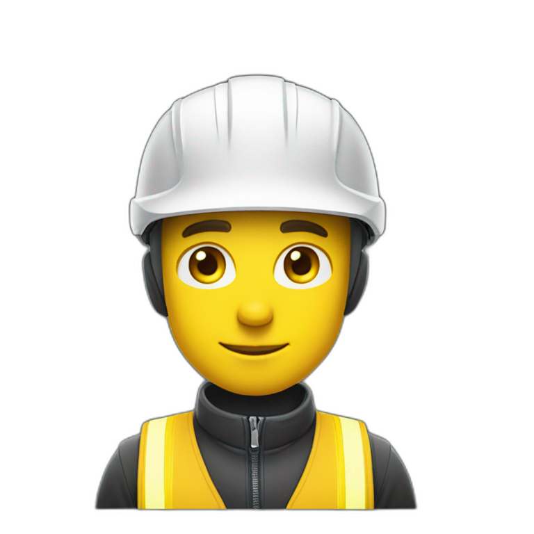 bald man with a yellow cycling helmet on a dark xiaomi e-scooter whearing a yellow safety vest emoji