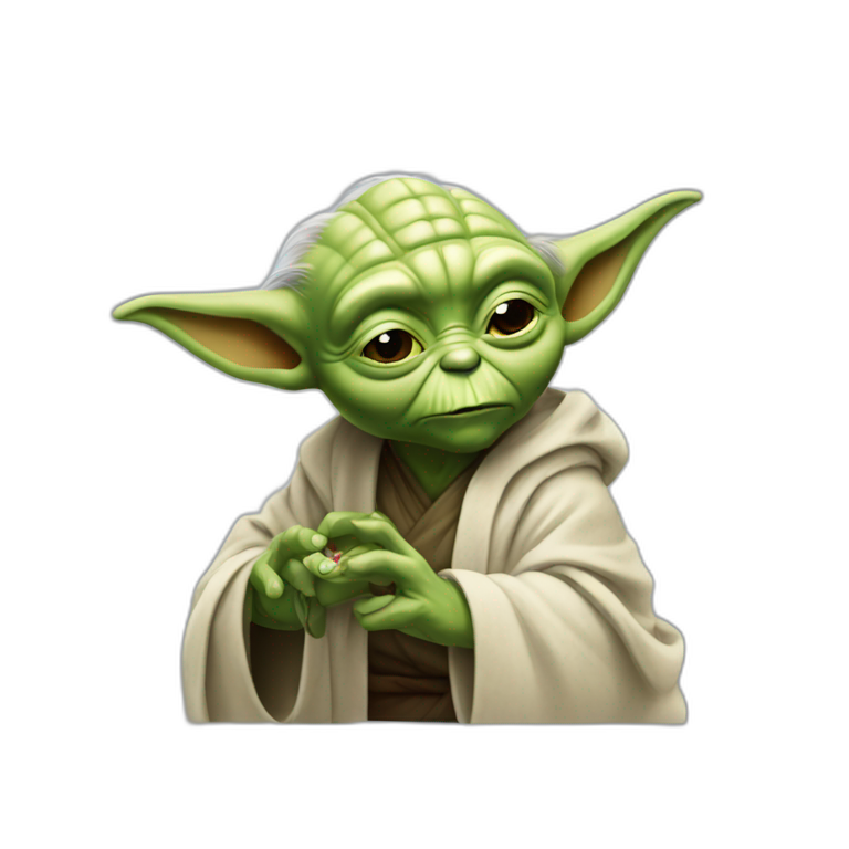 Yoda qui fait un doigt d’honneur emoji
