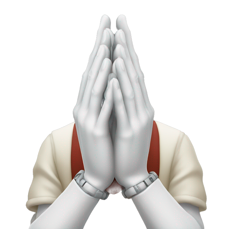  praying hands that are robotic emoji