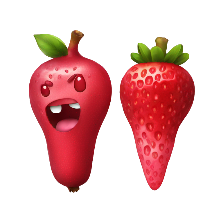 pomegranate and stawberry emoji