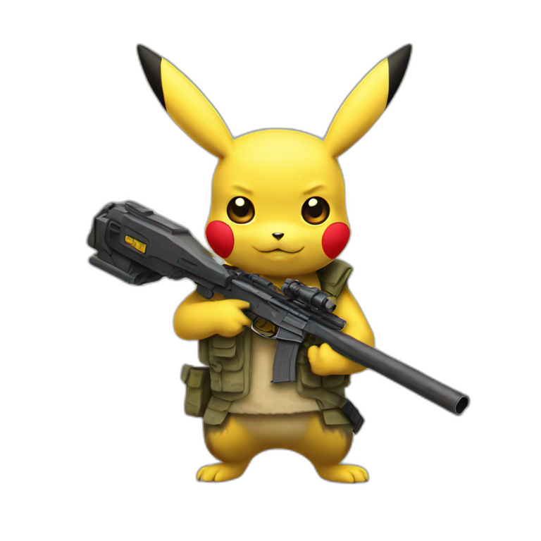 pikachu holding sniper emoji