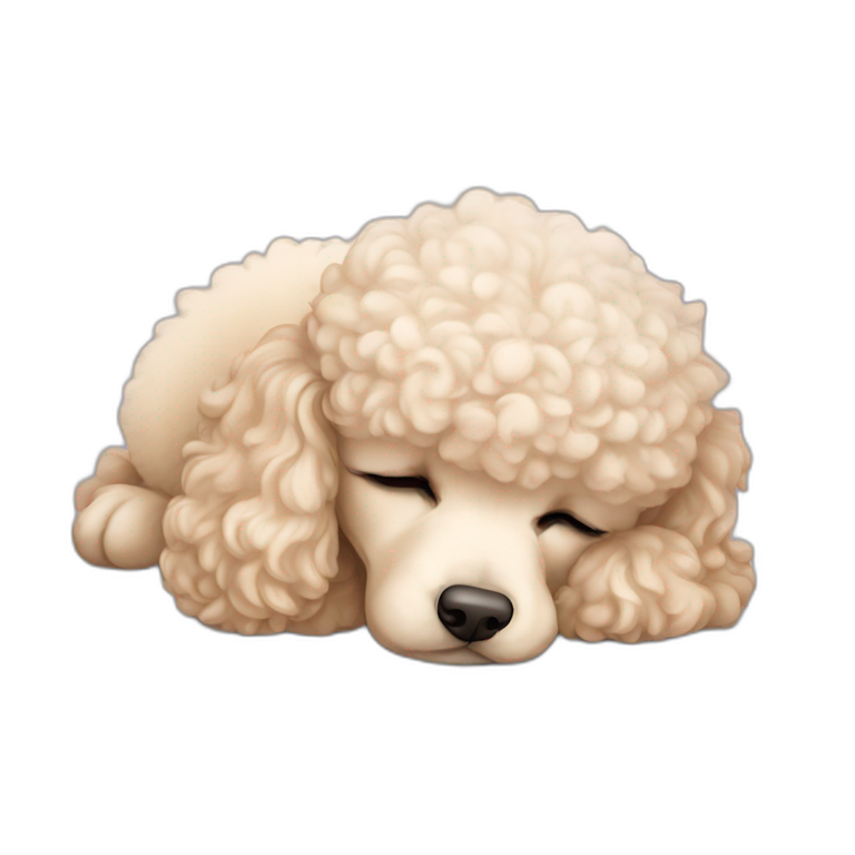 cream mini poodle sleeping emoji