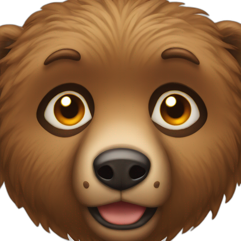 brown eye with brown bear emoji
