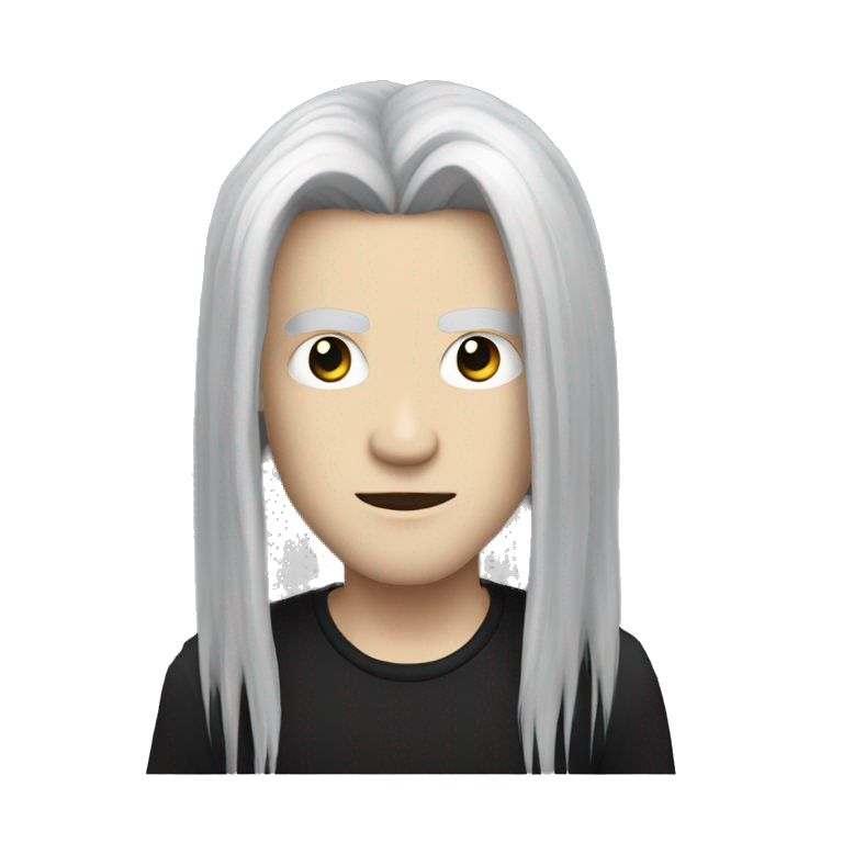 Goth white guy with long black hair emoji