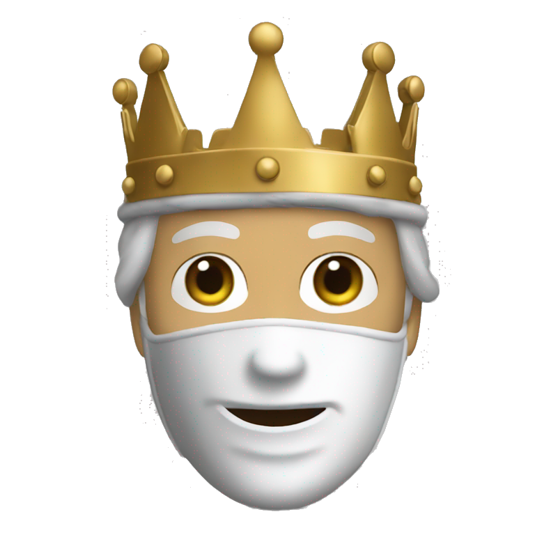 king baldwin IV in mask hand up emoji