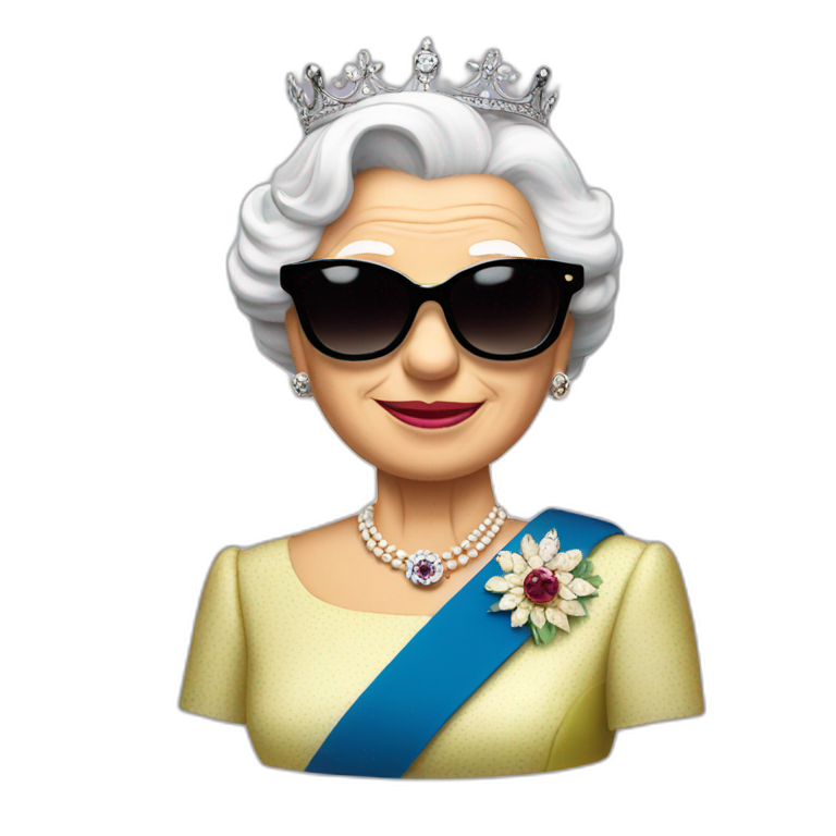 Queen Elizabeth ii with sunglasses emoji