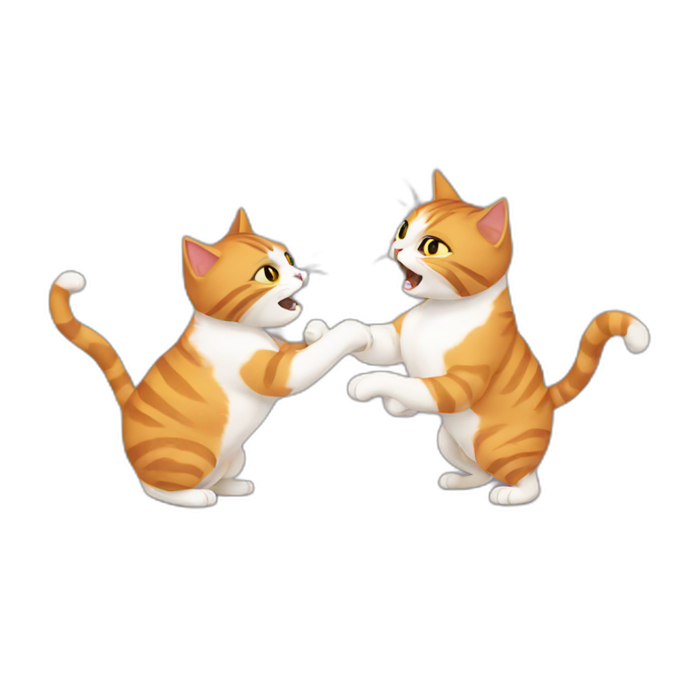 two cats fighting emoji