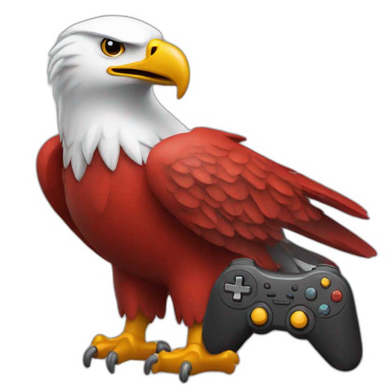red eagle holding controller emoji