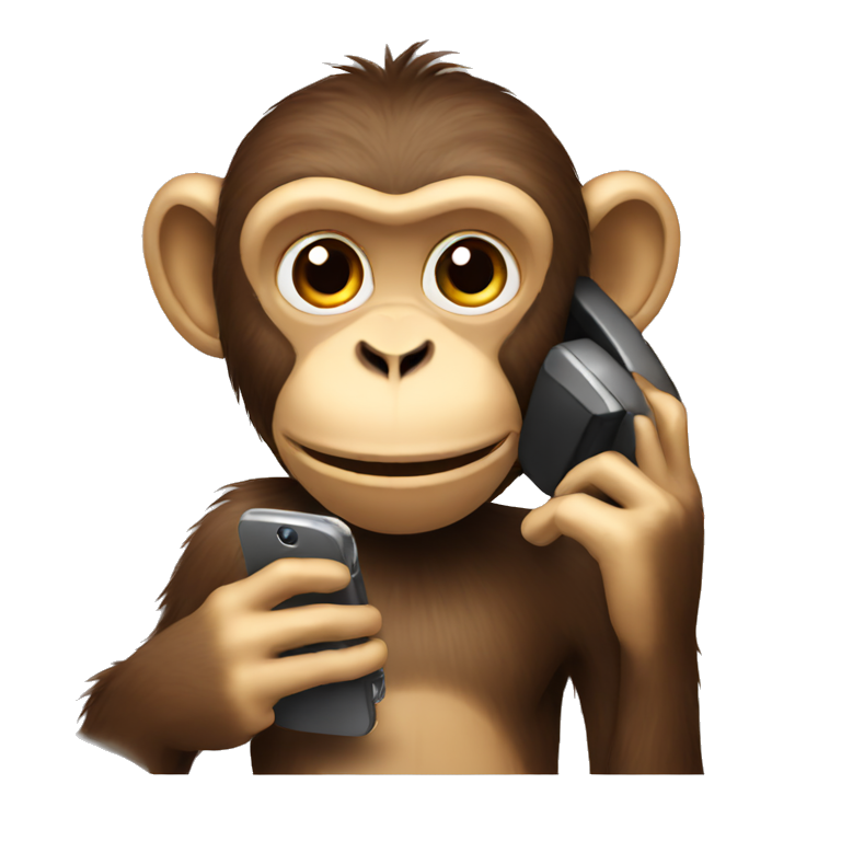 Monkey using a phone emoji