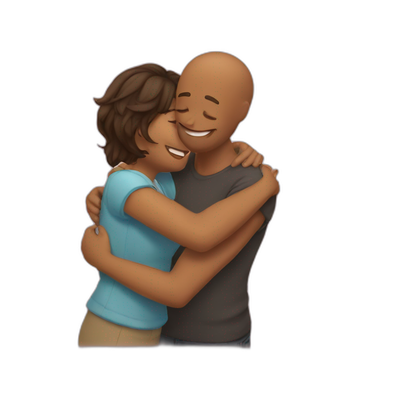 Hug and kiss  emoji
