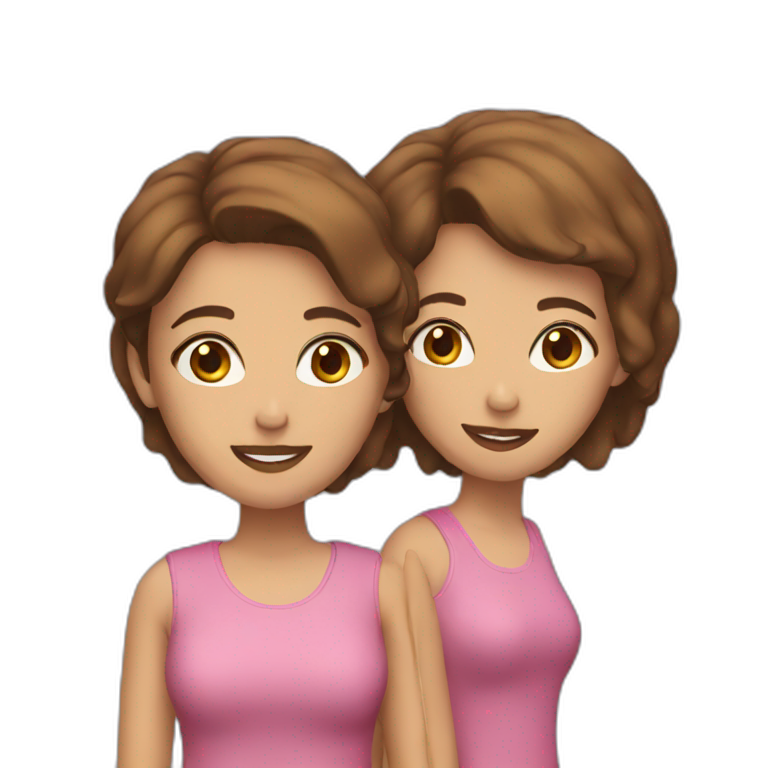 couple women with short brown hair emoji