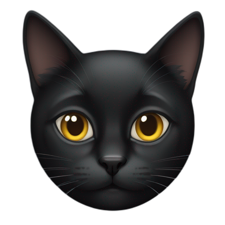 Black cat with only right eye emoji