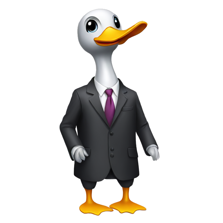 Robot duck in a suit  emoji