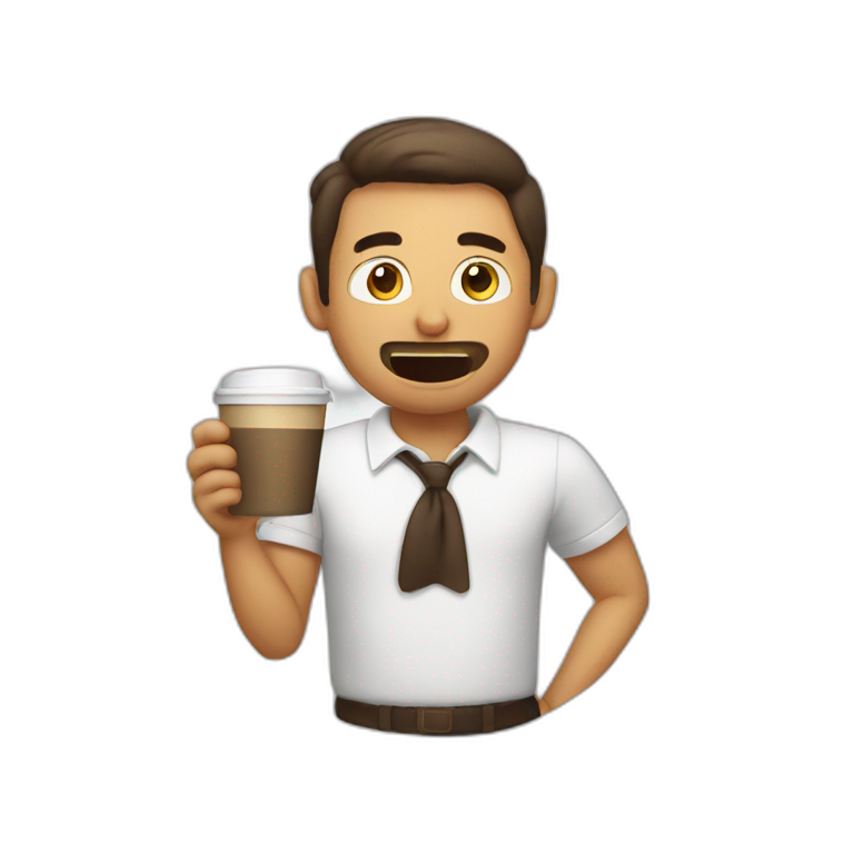 man spitting his coffee emoji
