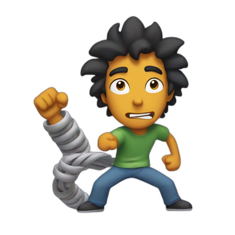 apu punching a slinky emoji