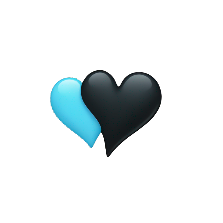Half black and baby blue heart emoji