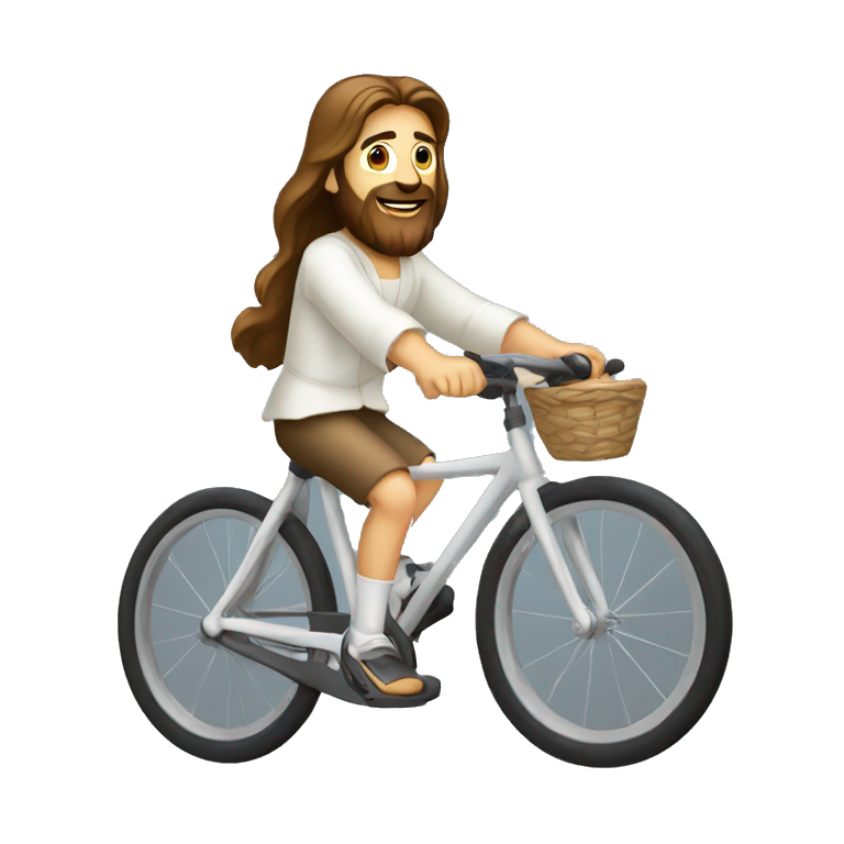 Jésus sur un velo emoji