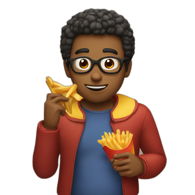 Hero eating french fries  emoji