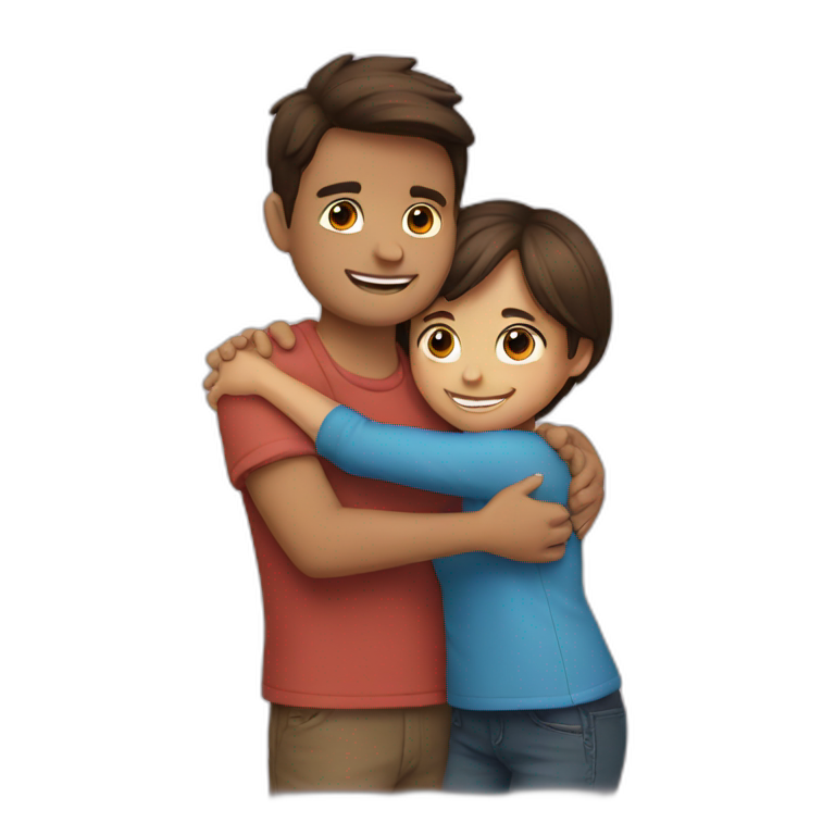 a girl hugging a boy emoji
