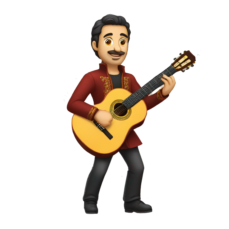 spanish guitar played by a man that is spanish dressed emoji