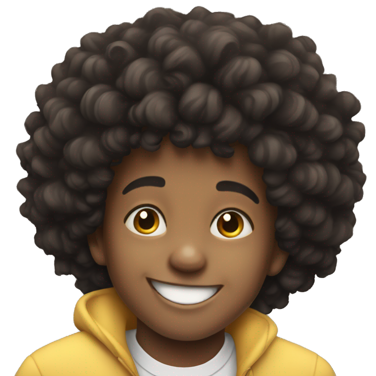 happy afro boy smiles portrait emoji
