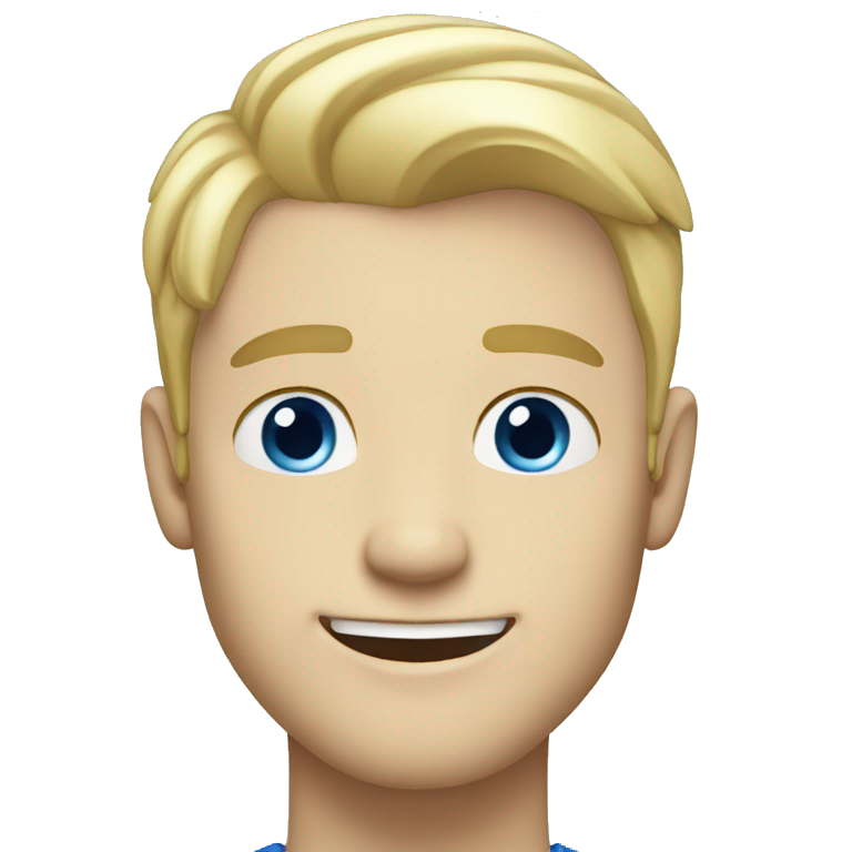 pale blonde happy man blue eyes emoji