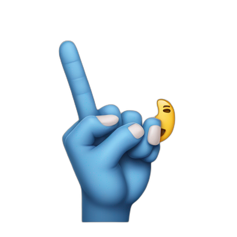 Broken middle finger emoji