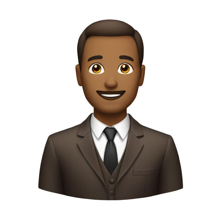 Man in suit brown no facial hair  emoji