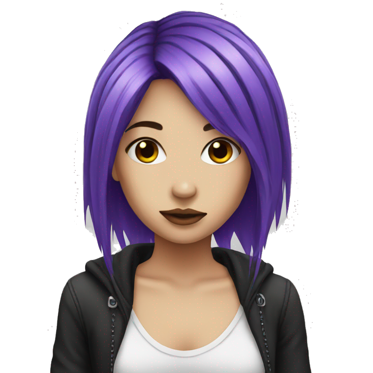 emo girl purple hair emoji