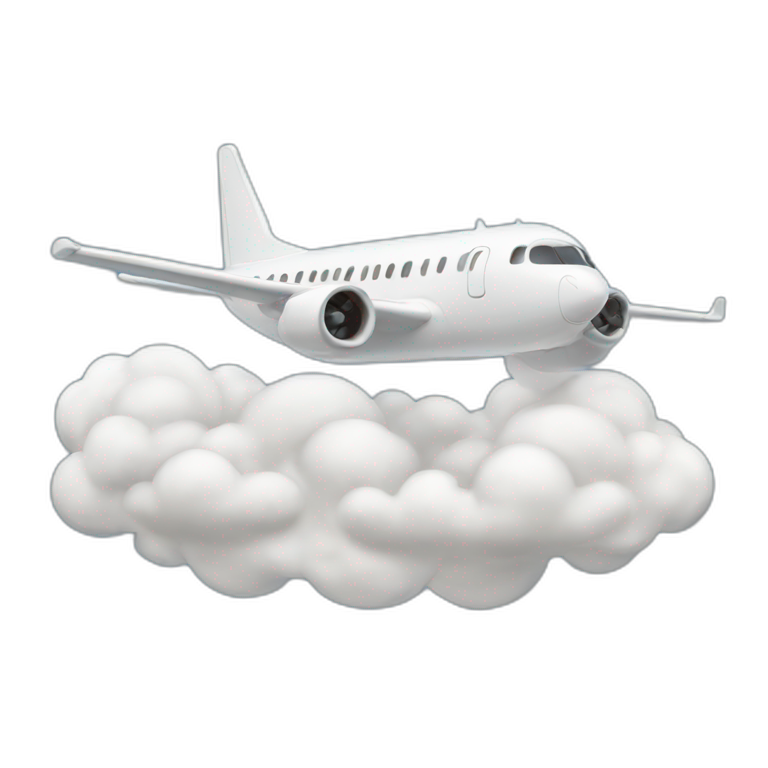 Plane flying through clouds emoji