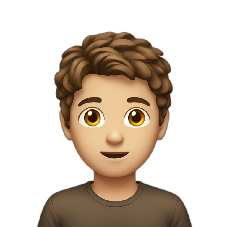 Young boy brown hair emoji