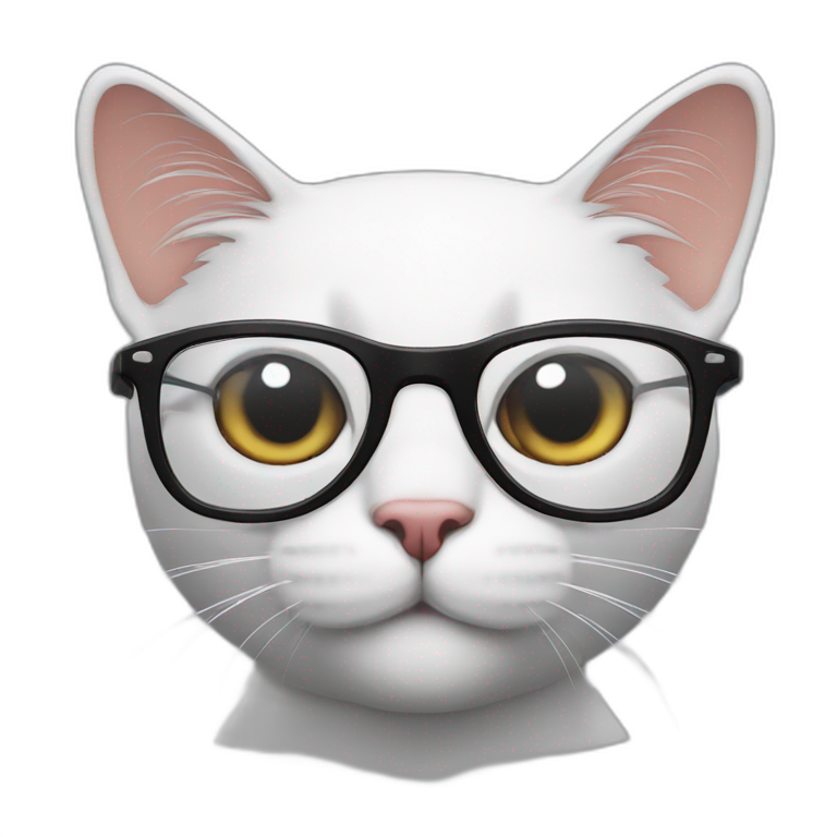 une chat avec lunettes  emoji